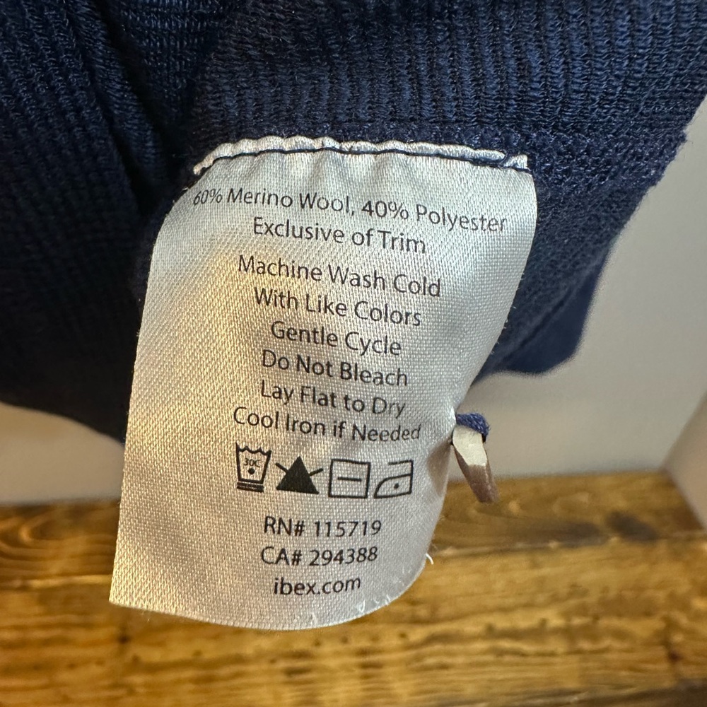 IBEX Men’s Waffle Knit Shawl Collar Sweater Large - Picture 5 of 7